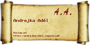 Andrejka Adél névjegykártya