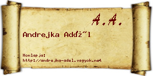 Andrejka Adél névjegykártya